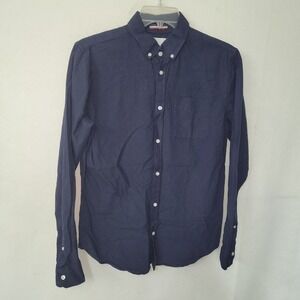 Brunswick Cotton On Navy Blue Button‎ Down Long Sleeve Shirt Mens Medium Cotton